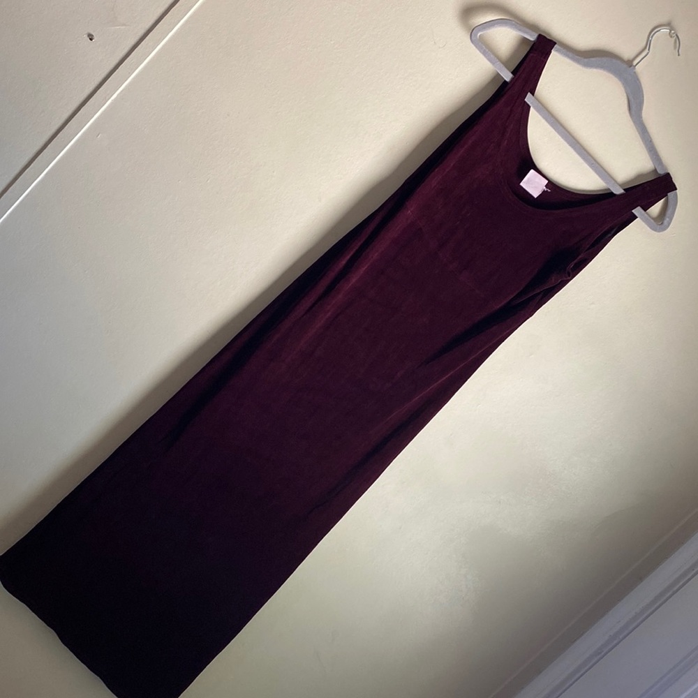 Vintage Beautiful Plum  long fitted  dress